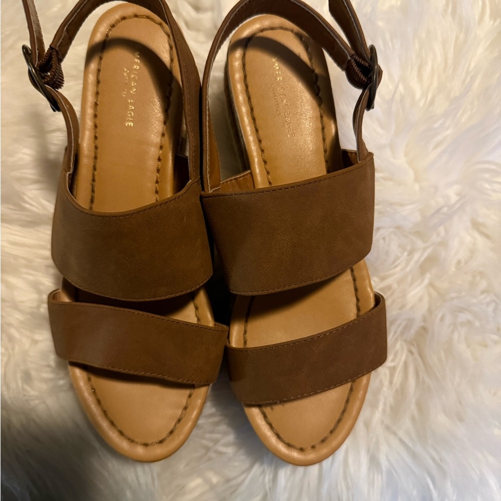 American Eagle Outfitters Brown Sandals with Adjustable Straps